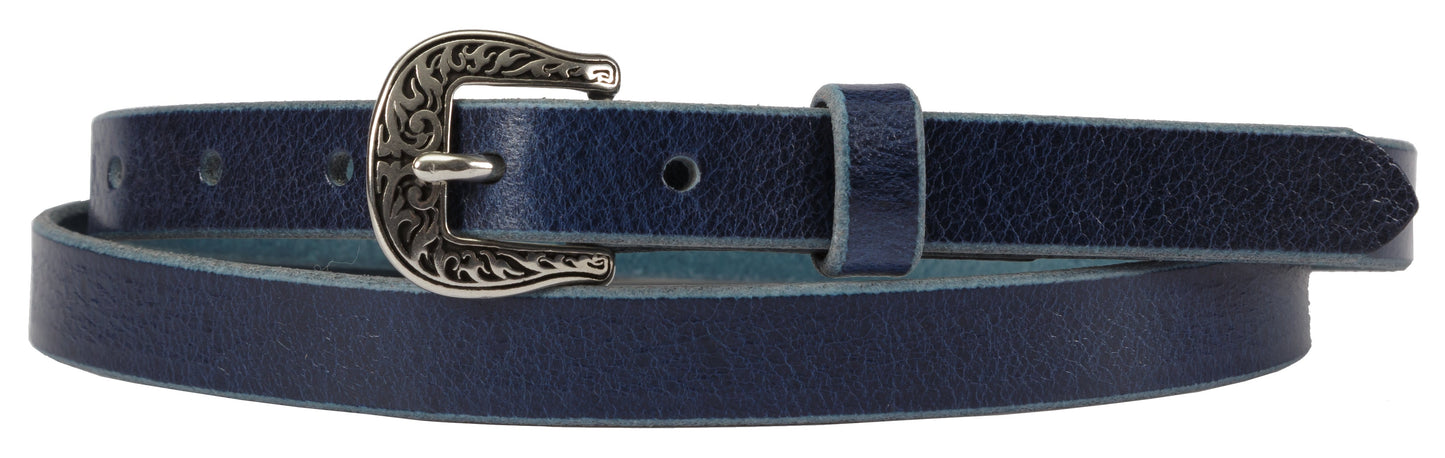 Leather BeltLADIES LEATHER BELT - ¾" Wide Two-Tone with Embossed BucklebeltbeltsSaving Shepherd