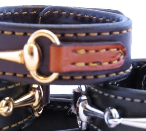 Handtooled LeatherLEATHER HORSE BIT BRACELET Bordeaux & Chestnut with Brass Equestrian SnaffleAmerican MadeAmishSaving Shepherd