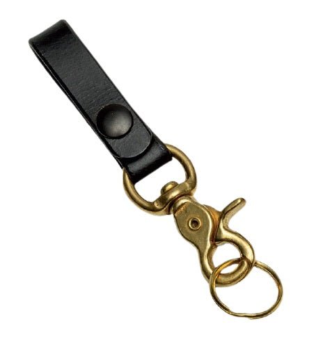 Key ChainTRIGGER CLIP LEATHER KEYCHAIN - Solid Brass or Stainless Steel Key RingbrassclipSaving Shepherd