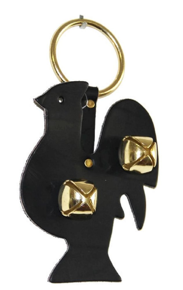 Door ChimeDOOR CHIME - LEATHER ROOSTER with SLEIGH BELLS in 4 Colors - Amish Handmade in USAbellschickenSaving Shepherd
