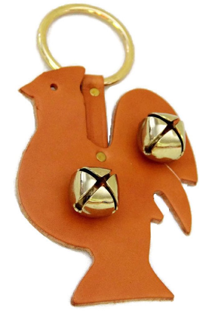 Door ChimeDOOR CHIME - LEATHER ROOSTER with SLEIGH BELLS in 4 Colors - Amish Handmade in USAbellschickenSaving Shepherd