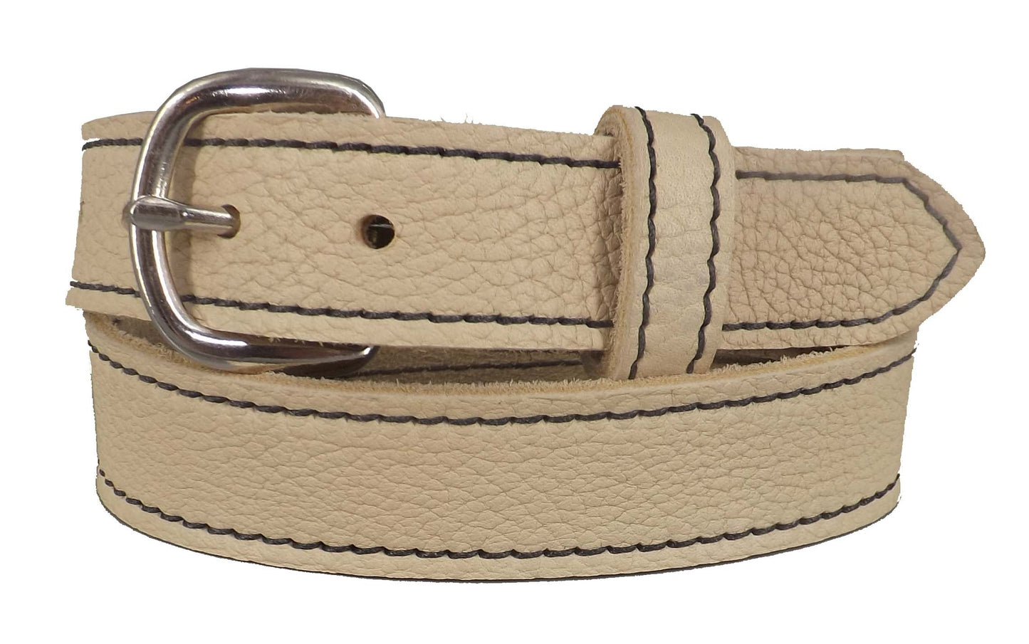 Ladies BeltBEIGE LADIES BULLHIDE LEATHER STITCHED BELT - Choice of Stitching - Handmade in USAbeigebeltSaving Shepherd