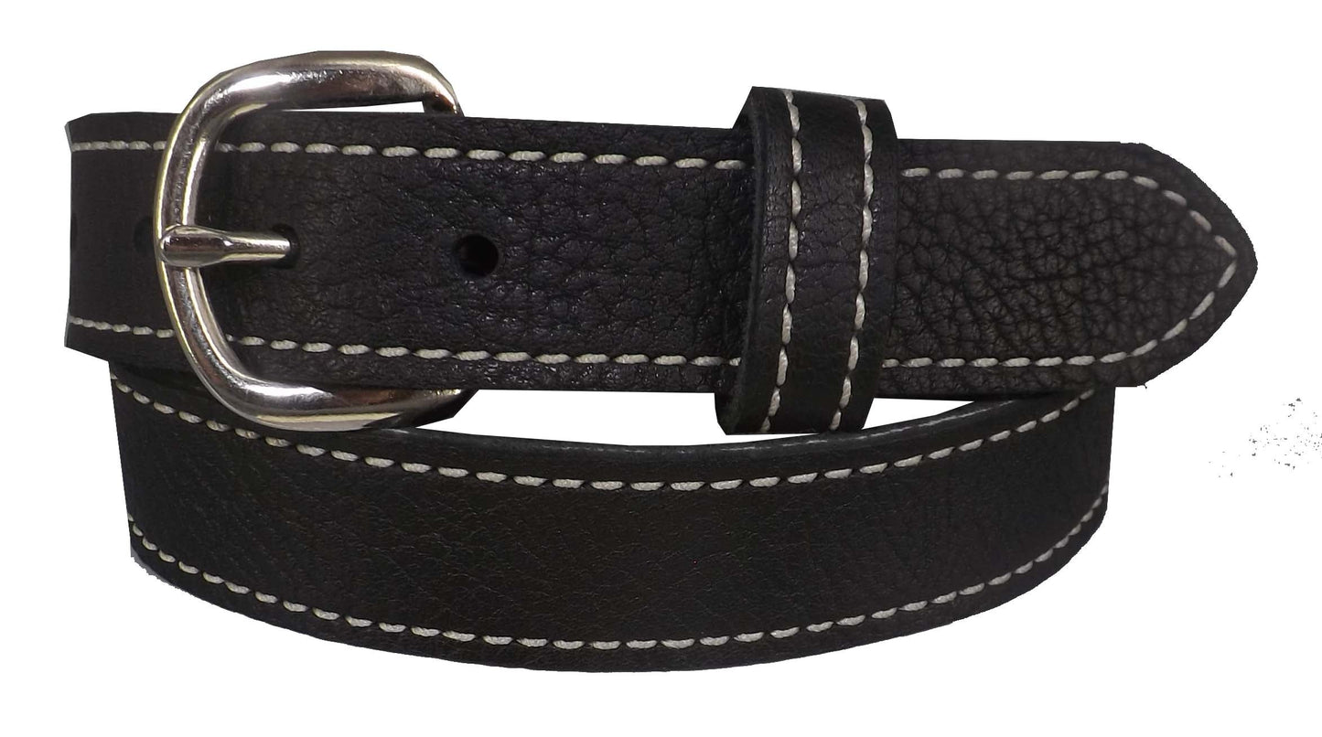 Ladies BeltBLACK LADIES BULLHIDE LEATHER STITCHED BELT - Choice of Stitching - Handmade in USAbeltbeltsSaving Shepherd