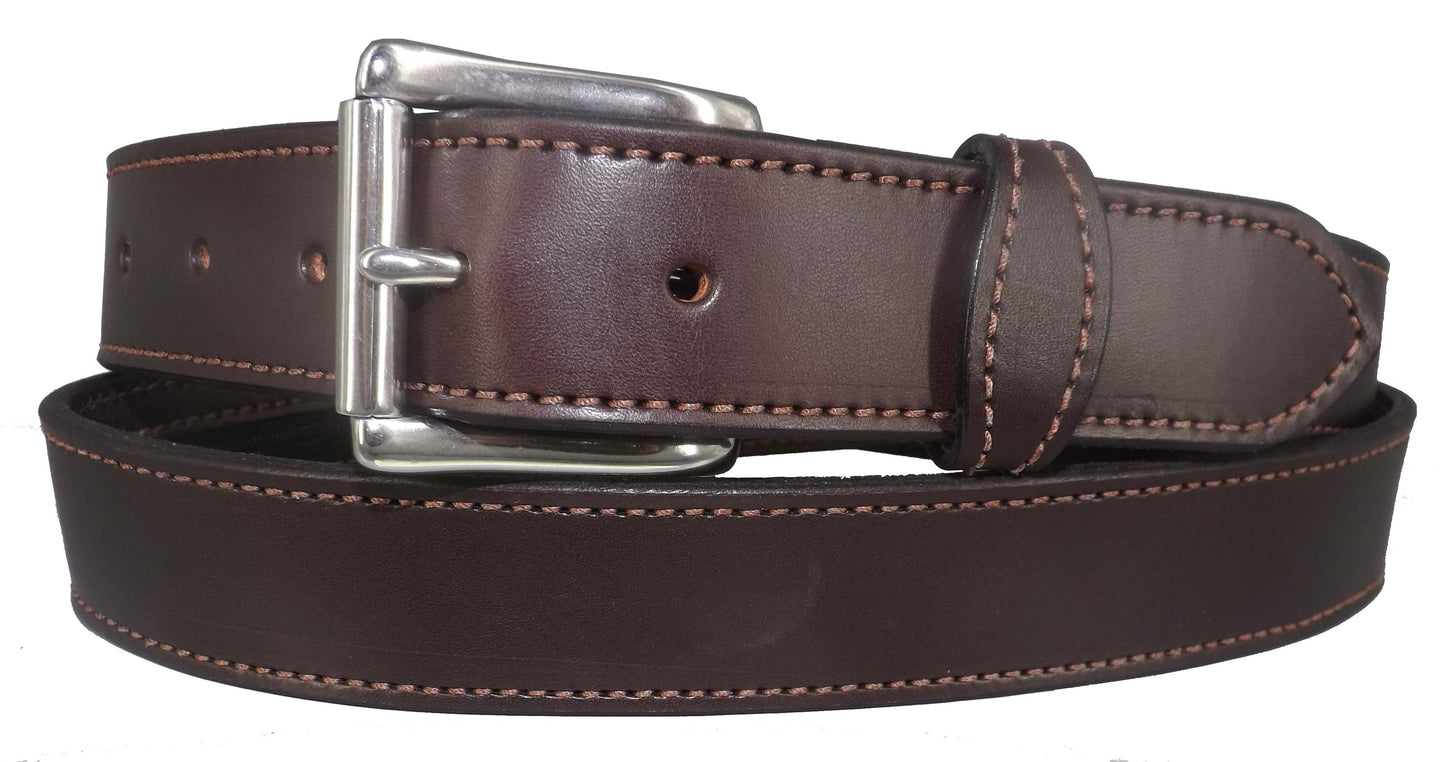 Money BeltMONEY BELT - DARK BROWN English Bridle Leather Concealed 16" Zipper PouchbeltbeltsSaving Shepherd