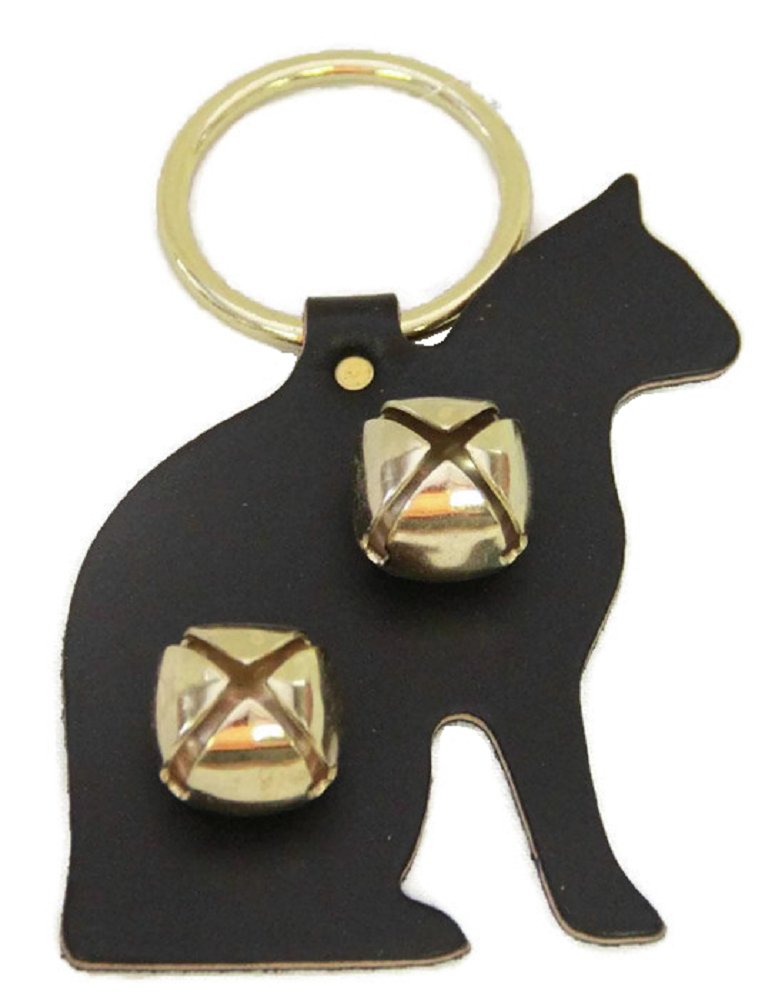 Door ChimeDOOR CHIME - LEATHER CAT with SLEIGH BELLS in 4 Colors - Amish Handmade in USAbellsCatSaving Shepherd