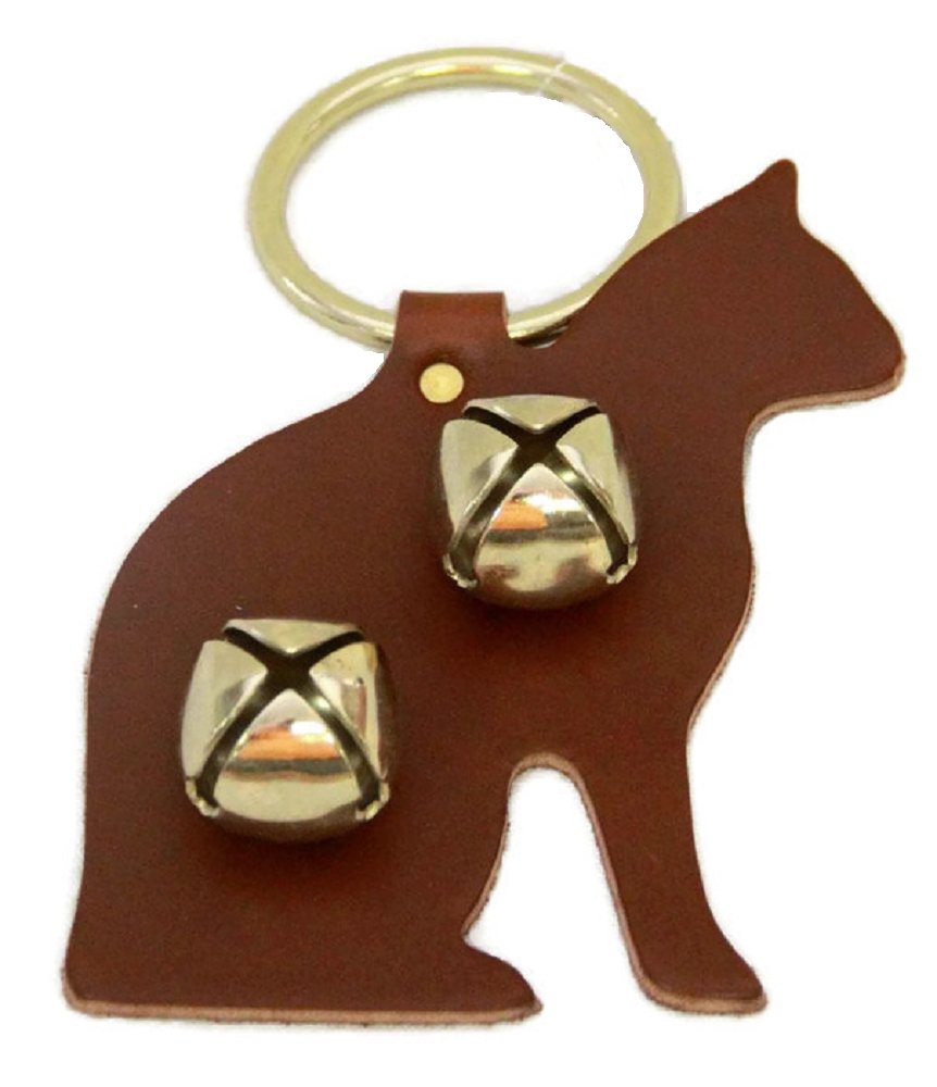 Door ChimeDOOR CHIME - LEATHER CAT with SLEIGH BELLS in 4 Colors - Amish Handmade in USAbellsCatSaving Shepherd