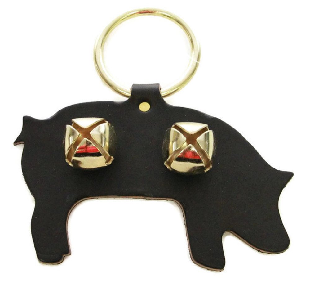 Door ChimeDOOR CHIME - LEATHER PIG with SLEIGH BELLS in 4 Colors - Amish Handmade in USAbellschimesSaving Shepherd