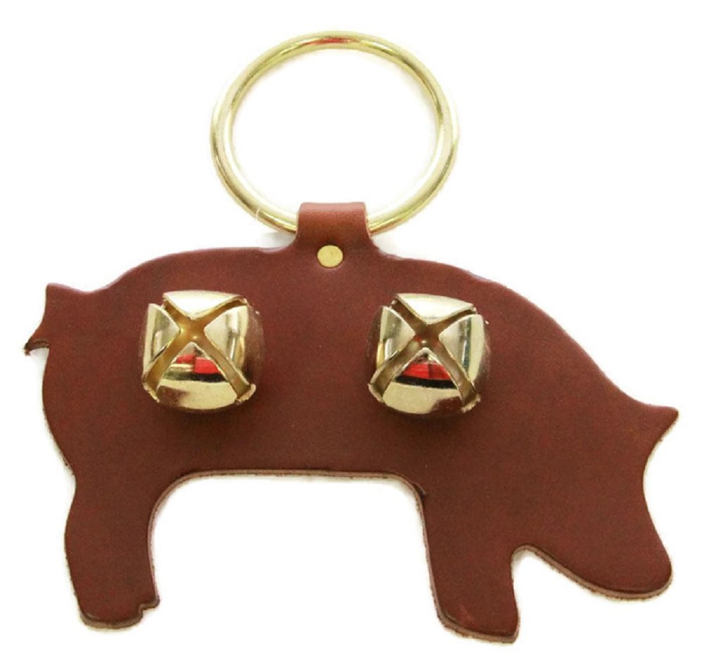 Door ChimeDOOR CHIME - LEATHER PIG with SLEIGH BELLS in 4 Colors - Amish Handmade in USAbellschimesSaving Shepherd