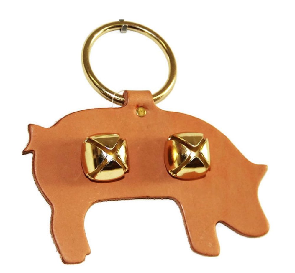 Door ChimeDOOR CHIME - LEATHER PIG with SLEIGH BELLS in 4 Colors - Amish Handmade in USAbellschimesSaving Shepherd