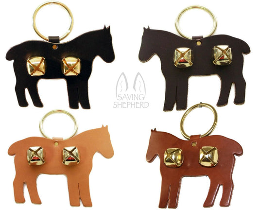 Door ChimeDOOR CHIME - LEATHER HORSE with SLEIGH BELLS in 4 Colors - Amish Handmade in USAbellschimesSaving Shepherd