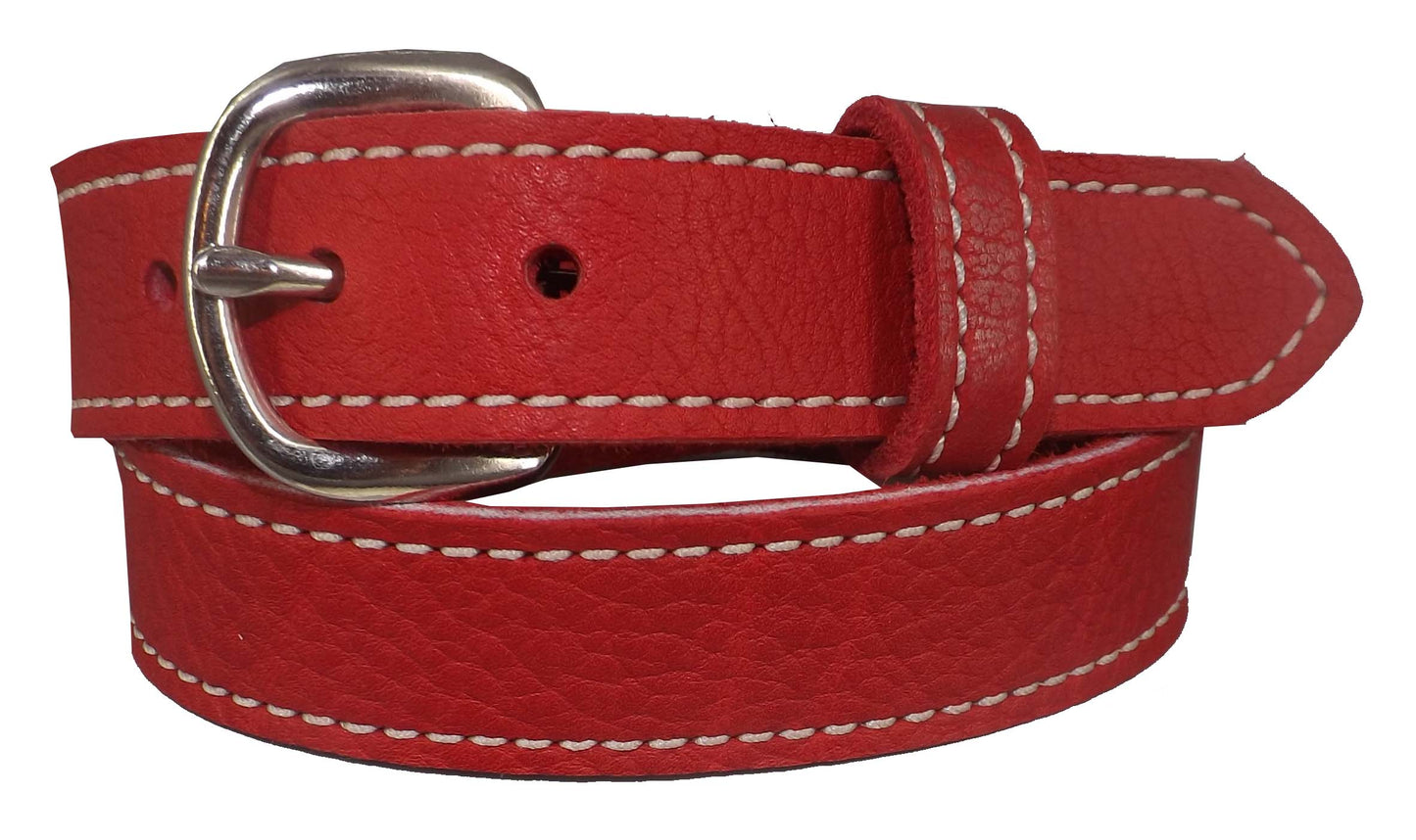 Ladies BeltLADIES RED BULLHIDE LEATHER STITCHED BELT - Choice of Stitching - Handmade in USAbeltbeltsSaving Shepherd