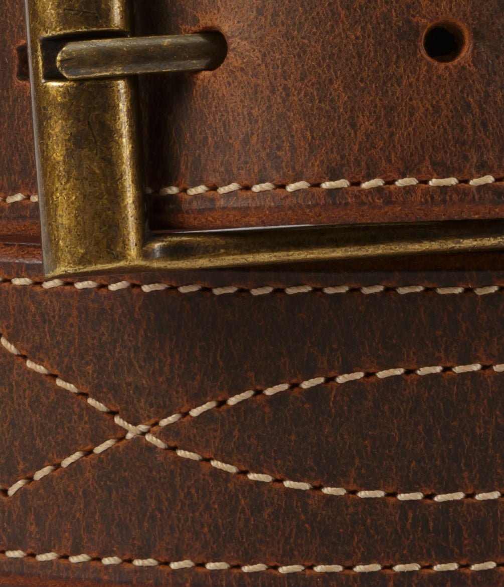 Leather BeltBIG & TALL FANCY STITCH LEATHER BELT - 1½" Wide Leather in 4 ColorsbeltbeltsSaving Shepherd